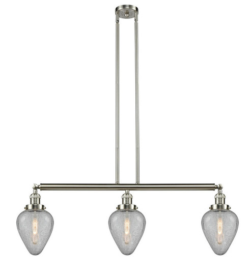 Geneseo - 3 Light - 38 inch - Brushed Satin Nickel - Stem Hung - Adjustable Island Light (3442|213-SN-G165)