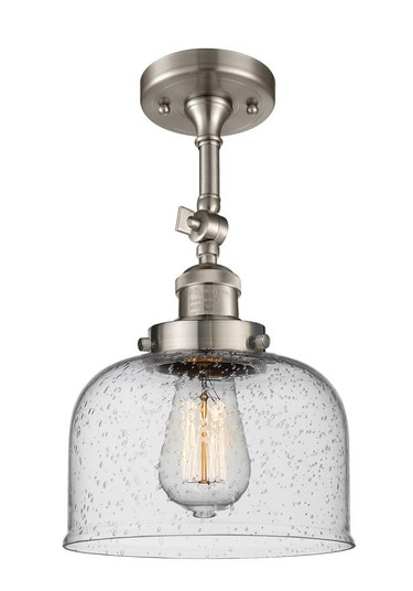 Bell - 1 Light - 8 inch - Brushed Satin Nickel - Adjustable Semi-Flush Mount (3442|201F-SN-G74)