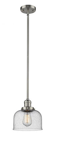 Bell - 1 Light - 8 inch - Brushed Satin Nickel - Stem Hung - Mini Pendant (3442|201S-SN-G74)