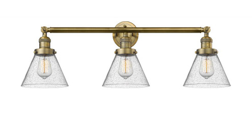 Cone - 3 Light - 32 inch - Brushed Brass - Bath Vanity Light (3442|205-BB-G44)