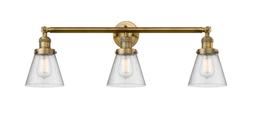 Cone - 3 Light - 30 inch - Brushed Brass - Bath Vanity Light (3442|205-BB-G64)