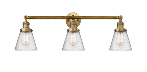 Cone - 3 Light - 30 inch - Brushed Brass - Bath Vanity Light (3442|205-BB-G64)
