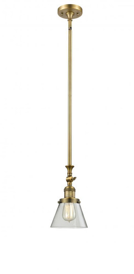 Cone - 1 Light - 6 inch - Brushed Brass - Stem Hung - Adjustable Mini Pendant (3442|206-BB-G62)