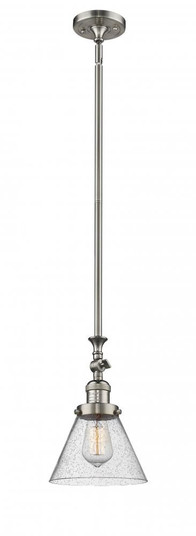Cone - 1 Light - 8 inch - Brushed Satin Nickel - Stem Hung - Adjustable Mini Pendant (3442|206-SN-G44)
