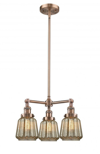 Chatham - 3 Light - 24 inch - Antique Copper - Stem Hung - Chandelier (3442|207-AC-G146)