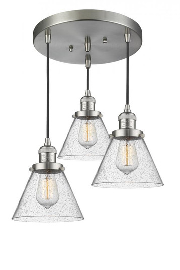 Large Cone 3 Light Multi-Pendant (3442|211/3-SN-G44)
