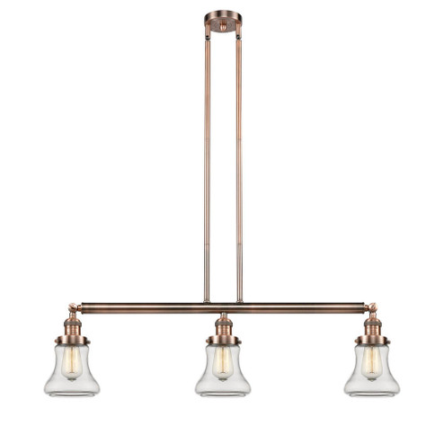 Bellmont - 3 Light - 39 inch - Antique Copper - Stem Hung - Adjustable Island Light (3442|213-AC-G192)