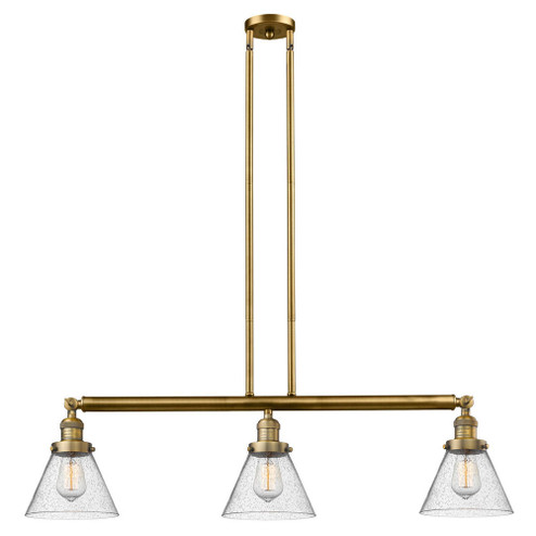 Cone - 3 Light - 40 inch - Brushed Brass - Stem Hung - Adjustable Island Light (3442|213-BB-G44)
