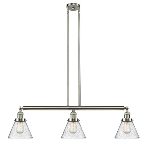 Cone - 3 Light - 40 inch - Brushed Satin Nickel - Stem Hung - Adjustable Island Light (3442|213-SN-G44)