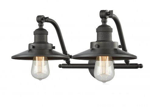 Railroad - 2 Light - 18 inch - Oil Rubbed Bronze - Adjustable Bath Vanity Light (3442|515-2W-OB-M5)