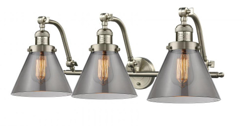 Cone - 3 Light - 28 inch - Brushed Satin Nickel - Adjustable Bath Vanity Light (3442|515-3W-SN-G43)
