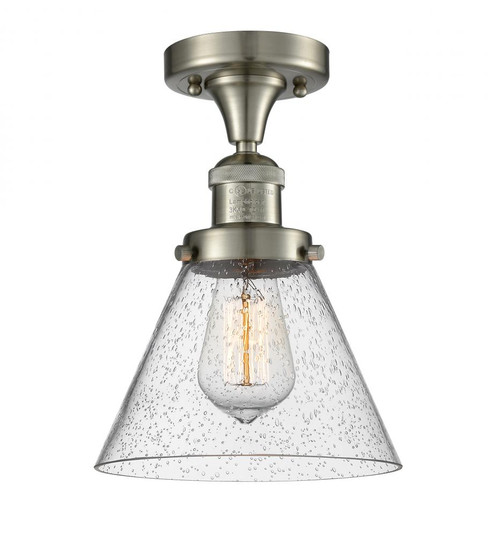 Cone - 1 Light - 8 inch - Brushed Satin Nickel - Semi-Flush Mount (3442|517-1CH-SN-G44)