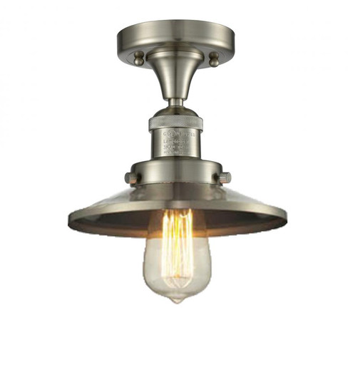 Railroad - 1 Light - 7 inch - Brushed Satin Nickel - Semi-Flush Mount (3442|517-1CH-SN-M2)