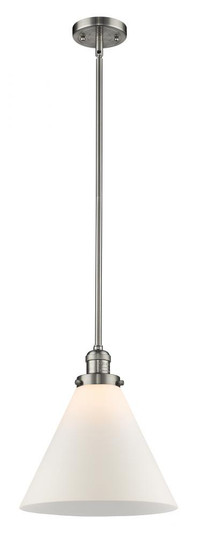 Cone - 1 Light - 12 inch - Brushed Satin Nickel - Stem Hung - Mini Pendant (3442|201S-SN-G41-L)