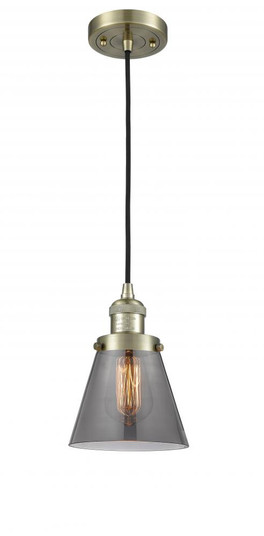 Cone - 1 Light - 6 inch - Antique Brass - Cord hung - Mini Pendant (3442|201C-AB-G63-LED)