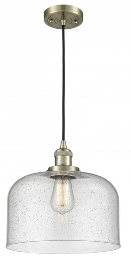 Bell - 1 Light - 12 inch - Antique Brass - Cord hung - Mini Pendant (3442|201C-AB-G74-L)