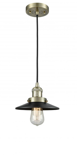 Railroad - 1 Light - 8 inch - Antique Brass - Cord hung - Mini Pendant (3442|201C-AB-M6)