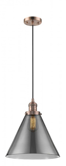 Cone - 1 Light - 12 inch - Antique Copper - Cord hung - Mini Pendant (3442|201C-AC-G43-L-LED)