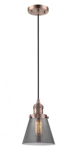 Cone - 1 Light - 6 inch - Antique Copper - Cord hung - Mini Pendant (3442|201C-AC-G63-LED)