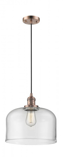 Bell - 1 Light - 12 inch - Antique Copper - Cord hung - Mini Pendant (3442|201C-AC-G72-L-LED)