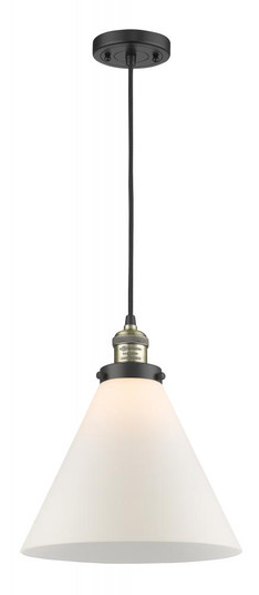 Cone - 1 Light - 12 inch - Black Antique Brass - Cord hung - Mini Pendant (3442|201C-BAB-G41-L)