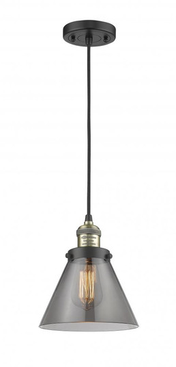 Cone - 1 Light - 8 inch - Black Antique Brass - Cord hung - Mini Pendant (3442|201C-BAB-G43-LED)