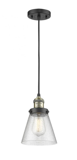 Cone - 1 Light - 8 inch - Black Antique Brass - Cord hung - Mini Pendant (3442|201C-BAB-G44-LED)
