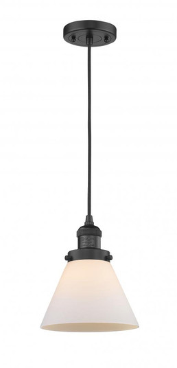 Cone - 1 Light - 8 inch - Matte Black - Cord hung - Mini Pendant (3442|201C-BK-G41-LED)