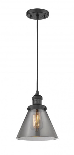 Cone - 1 Light - 8 inch - Matte Black - Cord hung - Mini Pendant (3442|201C-BK-G43)