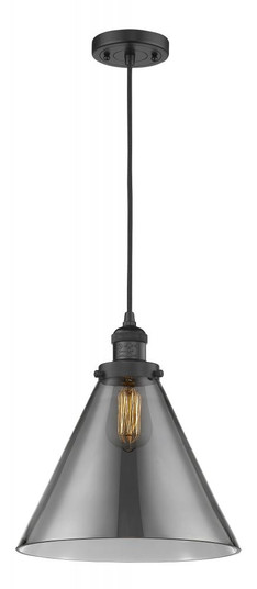 Cone - 1 Light - 12 inch - Matte Black - Cord hung - Mini Pendant (3442|201C-BK-G43-L-LED)