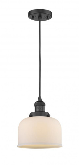 Bell - 1 Light - 8 inch - Matte Black - Cord hung - Mini Pendant (3442|201C-BK-G71-LED)