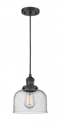 Bell - 1 Light - 8 inch - Matte Black - Cord hung - Mini Pendant (3442|201C-BK-G74-LED)