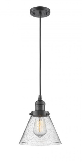 Cone - 1 Light - 8 inch - Oil Rubbed Bronze - Cord hung - Mini Pendant (3442|201C-OB-G44-LED)