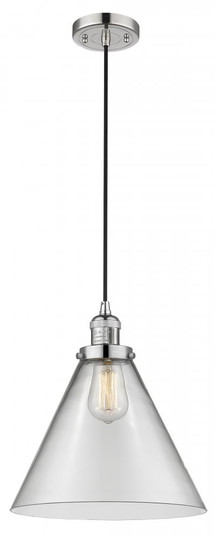 Cone - 1 Light - 12 inch - Polished Nickel - Cord hung - Mini Pendant (3442|201C-PN-G42-L)