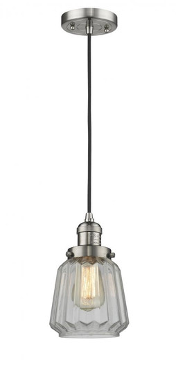 Chatham - 1 Light - 7 inch - Brushed Satin Nickel - Cord hung - Mini Pendant (3442|201C-SN-G142-LED)