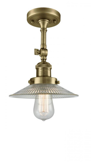 Halophane - 1 Light - 9 inch - Antique Brass - Adjustable Semi-Flush Mount (3442|201F-AB-G2-LED)