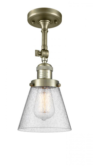 Cone - 1 Light - 6 inch - Antique Brass - Adjustable Semi-Flush Mount (3442|201F-AB-G64)