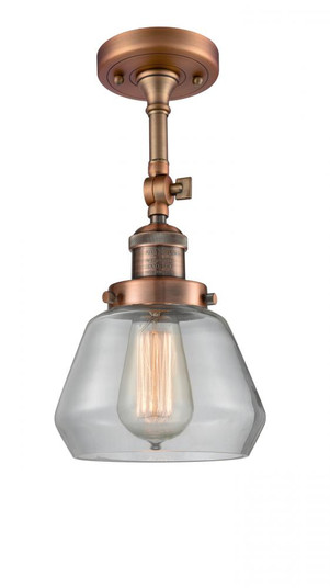 Fulton - 1 Light - 7 inch - Antique Copper - Adjustable Semi-Flush Mount (3442|201F-AC-G172-LED)