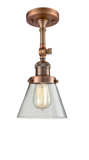Cone - 1 Light - 6 inch - Antique Copper - Adjustable Semi-Flush Mount (3442|201F-AC-G62-LED)
