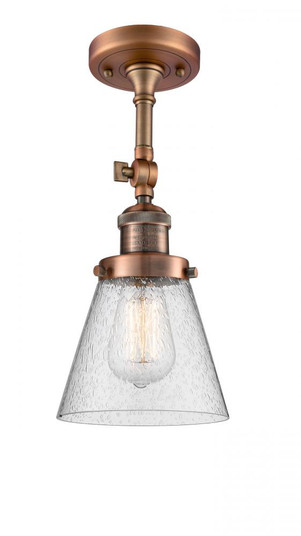 Cone - 1 Light - 6 inch - Antique Copper - Adjustable Semi-Flush Mount (3442|201F-AC-G64-LED)