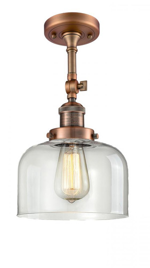 Bell - 1 Light - 8 inch - Antique Copper - Adjustable Semi-Flush Mount (3442|201F-AC-G72-LED)
