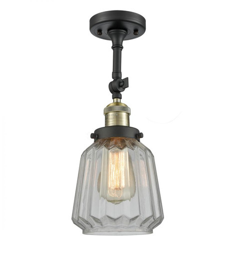 Chatham - 1 Light - 7 inch - Black Antique Brass - Adjustable Semi-Flush Mount (3442|201F-BAB-G142-LED)