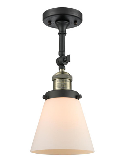 Cone - 1 Light - 6 inch - Black Antique Brass - Adjustable Semi-Flush Mount (3442|201F-BAB-G61-LED)