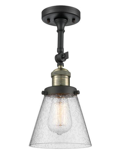 Cone - 1 Light - 6 inch - Black Antique Brass - Adjustable Semi-Flush Mount (3442|201F-BAB-G64-LED)