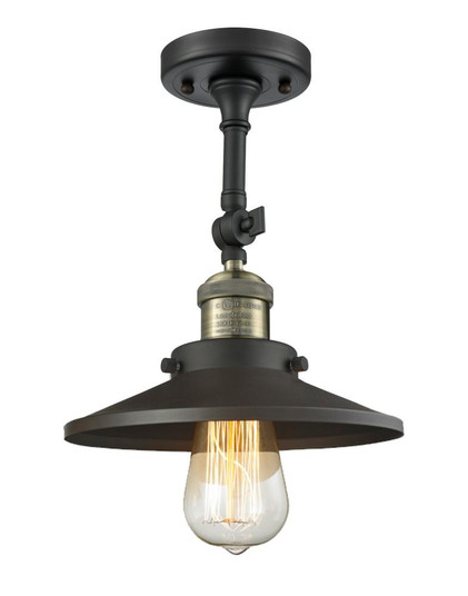 Railroad - 1 Light - 8 inch - Black Antique Brass - Adjustable Semi-Flush Mount (3442|201F-BAB-M6-LED)