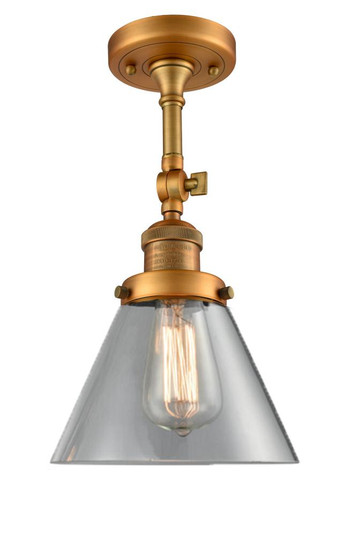Cone - 1 Light - 8 inch - Brushed Brass - Adjustable Semi-Flush Mount (3442|201F-BB-G42-LED)