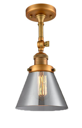 Cone - 1 Light - 8 inch - Brushed Brass - Adjustable Semi-Flush Mount (3442|201F-BB-G43-LED)