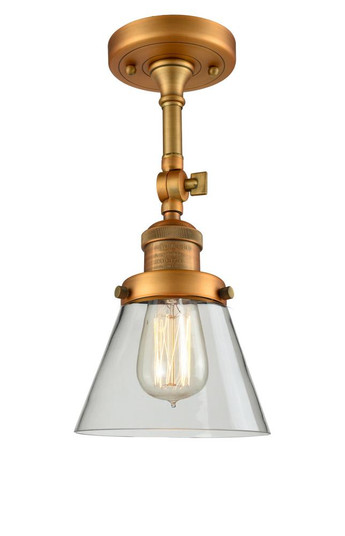 Cone - 1 Light - 6 inch - Brushed Brass - Adjustable Semi-Flush Mount (3442|201F-BB-G62-LED)