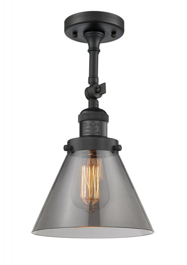 Cone - 1 Light - 8 inch - Matte Black - Adjustable Semi-Flush Mount (3442|201F-BK-G43-LED)
