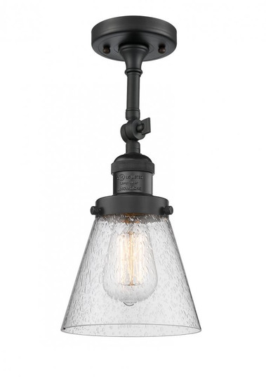Cone - 1 Light - 6 inch - Matte Black - Adjustable Semi-Flush Mount (3442|201F-BK-G64)